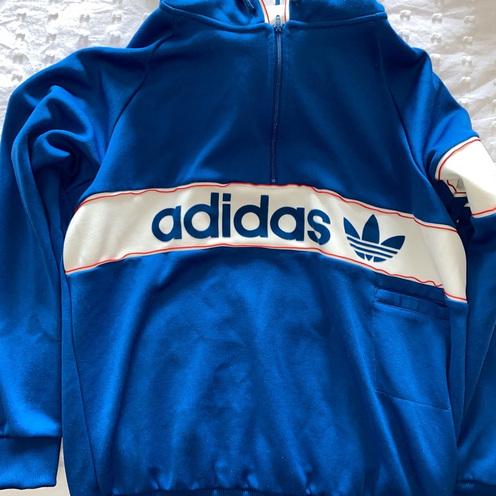Blue half zip Adidas hoodie